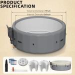 6-8 Person Inflatable Hot Tub, Portable Outdoor Spa with 180 Soothing Air Jets(85" x 28"), Portable Hot Tub with Cover and Heater Pump, Gray