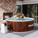 Inflatable Hot Tub, 4-6 Person Portable with 174 Bubble Jets, 42°C Heating & Filtration System, Durable PVC Material, Hot Tub Cover, Ground Mat & Storage Bag, Easy Set-Up for Outdoor Use