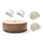 Intex PureSpa Inflatable Hot-Tub Accessories Set with 28523E Round Hot-Tub Cover, Two 28505E Foam Headrests, and Two 28502E Removable Seats