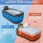 Portable Bathtub for Adults with Cover - Ice Bath & Hot Tub for Athletes Recovery, Home SPA - Large Inflatable Bathtub 62.2x37.4x17.72in, Includes Pump, Easy Inflate & Drain