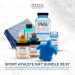 Spazazz Sports Athlete Hot Tub & Bath Salt Gift Bundle - Muscle Therapy 19 oz, Rx Joint 4oz, Detox 4oz, Aqua Therapy Re-Fresh 2.5oz, Sport Aroma Beads .5oz, scum Sponge, Hot/Cold Towel, Rubber Duck