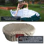 ALEKO Inflatable Hot Tub Spa | Personal High Powered Jetted Bubble | 145 Gallon | Brown and White | HTIO2BRWH