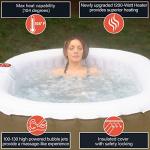ALEKO Inflatable Hot Tub Spa | Personal High Powered Jetted Bubble | 145 Gallon | Brown and White | HTIO2BRWH