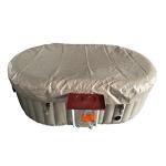 ALEKO Inflatable Hot Tub Spa | Personal High Powered Jetted Bubble | 145 Gallon | Brown and White | HTIO2BRWH