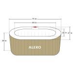 ALEKO Inflatable Hot Tub Spa | Personal High Powered Jetted Bubble | 145 Gallon | Brown and White | HTIO2BRWH