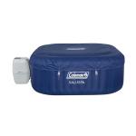 Coleman Atlantis AirJet Large Square 4 to 6 Person Inflatable Hot Tub Portable Outdoor Spa with 140 AirJets and EnergySense Cover, Blue