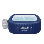 Coleman Atlantis AirJet Large Square 4 to 6 Person Inflatable Hot Tub Portable Outdoor Spa with 140 AirJets and EnergySense Cover, Blue