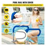VEVOR Pool Handrail, 32 x 22.5 Swimming Pool Stair Rail, 304 Stainless Steel Stair Pool Hand Rail Rated 375lbs Load Capacity, Pool Rail with Quick Mount Base Plate, and Complete Mounting Accessories