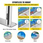 VEVOR Pool Handrail, 32 x 22.5 Swimming Pool Stair Rail, 304 Stainless Steel Stair Pool Hand Rail Rated 375lbs Load Capacity, Pool Rail with Quick Mount Base Plate, and Complete Mounting Accessories