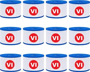KGC 12 Pack Type VI Spa Hot Tub Filters Compatible with Coleman Salu spa Lay-Z-Spa Hot Tub Filters, Replcement for 90352E 58323 Spa Filter Cartridges