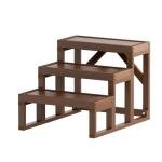 Three Step Hot Tub Steps,Wood Looking Wood-Plastic Steps, Non Slip, Heavy Duty Stable Outdoor Spa Steps, Waterproof Steps,Hot Tub Stairs Fit for Hot Tub,Pool Any Shape and Size (Redwood Brown)