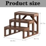 Three Step Hot Tub Steps,Wood Looking Wood-Plastic Steps, Non Slip, Heavy Duty Stable Outdoor Spa Steps, Waterproof Steps,Hot Tub Stairs Fit for Hot Tub,Pool Any Shape and Size (Redwood Brown)