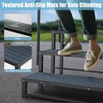 RV Steps with 2 Handrail, 4-Step Heavy Duty Hot Tub Steps, Non-Slip Outdoor Spa Steps for RV, Camper, Trailer, Mobile Home, Porch, Portable Ladder Stairs with Anti-Slip Mats (4 Steps with 2 Handrail)
