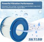 SKTLBB Type vi spa Filters and hot tub Filters Replacement Cartridge for Inflatable hot tubs requiring Type VI Filters, 4.2 x 3.1 inches (4 pcs)