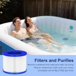 Hot Tub Replacement Filter Cartridges - Compatible with All RELXTIME, ALEKO, Wejoy, Aquaspa Hot Tub More - Screw-in Spa Filters for Inflatable Hot Tubs & Massage Pools (4 Pack)