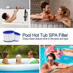 Hot Tub Replacement Filter Cartridges - Compatible with All RELXTIME, ALEKO, Wejoy, Aquaspa Hot Tub More - Screw-in Spa Filters for Inflatable Hot Tubs & Massage Pools (4 Pack)
