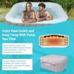 #WEJOY Portable Hot Tub 61X61X26 Inch Air Jet Spa 2-3 Person Inflatable Square Outdoor Heated Hot Tub Spa with 120 Bubble Jets