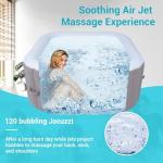 #WEJOY Portable Hot Tub 61X61X26 Inch Air Jet Spa 2-3 Person Inflatable Square Outdoor Heated Hot Tub Spa with 120 Bubble Jets