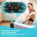 #WEJOY Portable Hot Tub 61X61X26 Inch Air Jet Spa 2-3 Person Inflatable Square Outdoor Heated Hot Tub Spa with 120 Bubble Jets