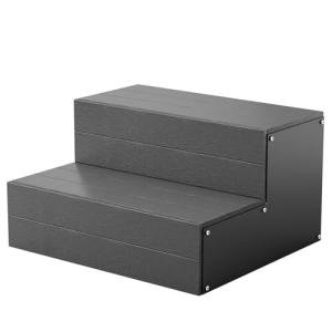 Hot Tub Steps, Wood Looking Plastic 2-Steps-100% Waterproof Spa Steps, Non Slip Heavy Duty Outdoor Steps for Porch/Deck,Universal Fit All Spa Sizes