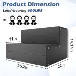 Hot Tub Steps, Wood Looking Plastic 2-Steps-100% Waterproof Spa Steps, Non Slip Heavy Duty Outdoor Steps for Porch/Deck,Universal Fit All Spa Sizes