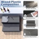 Hot Tub Steps, Wood Looking Plastic 2-Steps-100% Waterproof Spa Steps, Non Slip Heavy Duty Outdoor Steps for Porch/Deck,Universal Fit All Spa Sizes