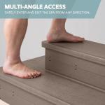 DENKOE Heavy Duty Hot Tub Steps with Storage - Waterproof, Non-Slip & No Maintenance - Large 700LBS Capacity - Multi Angle Access - Ideal for Spa Steps, Hot Tub Stairs - Brown Spa Step for Outdoor