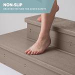 DENKOE Heavy Duty Hot Tub Steps with Storage - Waterproof, Non-Slip & No Maintenance - Large 700LBS Capacity - Multi Angle Access - Ideal for Spa Steps, Hot Tub Stairs - Brown Spa Step for Outdoor