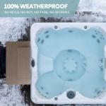 DENKOE Heavy Duty Hot Tub Steps with Storage - Waterproof, Non-Slip & No Maintenance - Large 700LBS Capacity - Multi Angle Access - Ideal for Spa Steps, Hot Tub Stairs - Brown Spa Step for Outdoor