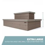 DENKOE Heavy Duty Hot Tub Steps with Storage - Waterproof, Non-Slip & No Maintenance - Large 700LBS Capacity - Multi Angle Access - Ideal for Spa Steps, Hot Tub Stairs - Brown Spa Step for Outdoor