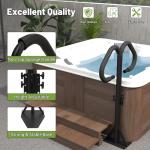 SHPAI Two-Way Hot Tub Handrail, Anti-Slip Spa Safety Hand Rail, Adjustable Height 45-60" & 360° Swivel, Rust-Proof Metal SPA Side Handrails Slide-Under Mount Base for Indoor & Outdoor-600 LBS Load