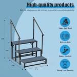 Heavy Duty 3-Step Hot Tub Steps with Handrails