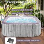 Seizeen Inflatable Square Hot Tub for 4-6 People