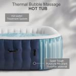 78'' Large Square Inflatable Hot Tub for 6 Adults - 300 Gallon 1350W Portable Outdoor Spa with 105 Air Jets, Energy-Efficient Cover, Up to 104°F Heating for Year-Round Relaxation