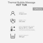 78'' Large Square Inflatable Hot Tub for 6 Adults - 300 Gallon 1350W Portable Outdoor Spa with 105 Air Jets, Energy-Efficient Cover, Up to 104°F Heating for Year-Round Relaxation