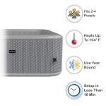 Avenli 4-Person Inflatable Square Spa - Silver Birch