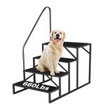 RV Steps with Handrail, Hot Tub Steps with Handrail 4 Step Ladder, RV Stairs 660 lbs Load Capacity with Anti-Slip Panel, Camper Steps for Spa, Travel Trailers, Home and Porch(1 handrail)
