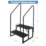 RV Steps w/Dual Handrails, 2 Step Spa Hot Tub Steps with Anti-Slip Pedals, 400lbs Load Capacity, Universal Portable Mobile Home Stairs Steps for 5th Wheel RV, Spa, Porch, Pool, Travel Trailers