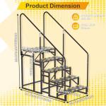 TOCRETOARE RV Steps with Handrail, Hot Tub Steps with Handrail, Portable Stairs Steps for 5th Wheel RV, Mobile Home Stairs Outdoor RV Step (5 Steps with 2 Handrails)