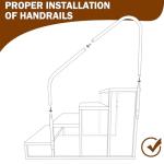 RV Steps with Handrail, Hot Tub Steps with Handrail 4 Step Ladder, RV Stairs 660 lbs Load Capacity with Anti-Slip Panel, Camper Steps for Spa, Travel Trailers, Home and Porch(1 handrail)
