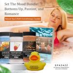 Spazazz Hot Tub Aromatherapy Passion and Romance Gift Bundle – Three 17 Oz Bath Salts in Bottoms Up, Passion & Romance with Rubber Duck & Hot Tub Care eBook