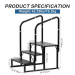 RV Steps, 3-Steps RV Stairs with Handrail Hot Tub Steps Camper Steps, Non-Slip Steps Outdoor Stairs for RV, Trailer, Mobile Home Stairs, Outdoor Spa