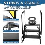 RV Steps, 3-Steps RV Stairs with Handrail Hot Tub Steps Camper Steps, Non-Slip Steps Outdoor Stairs for RV, Trailer, Mobile Home Stairs, Outdoor Spa