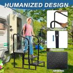 RV Steps, 3-Steps RV Stairs with Handrail Hot Tub Steps Camper Steps, Non-Slip Steps Outdoor Stairs for RV, Trailer, Mobile Home Stairs, Outdoor Spa