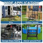 RV Steps, 3-Steps RV Stairs with Handrail Hot Tub Steps Camper Steps, Non-Slip Steps Outdoor Stairs for RV, Trailer, Mobile Home Stairs, Outdoor Spa