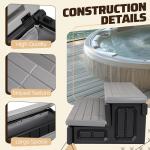 HECASA 2 Steps 36" Deluxe Deck Patio Spa Hot Tub Steps (Open Box) Outdoor Stairs Plastic (PE) Dark Gray+Black, 350lbs Load Capacity