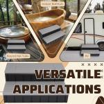 HECASA 2 Steps 36" Deluxe Deck Patio Spa Hot Tub Steps (Open Box) Outdoor Stairs Plastic (PE) Dark Gray+Black, 350lbs Load Capacity