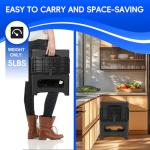 Collapsible 2-Step Stool, 8x17inch Non-Slip Hot Tub Steps Outdoor, Foldable Step Ladder, Hold up to 300 lbs, Plastic 2 Step Pool Ladder for Kitchen Office Home RV, Black (Black)