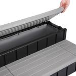 HECASA 2 Steps 36" Deluxe Deck Patio Spa Hot Tub Steps (Open Box) Outdoor Stairs Plastic (PE) Dark Gray+Black, 350lbs Load Capacity