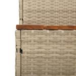vidaXL Hot Tub Step - Beige Poly Rattan & Acacia, Outdoor Spa Steps for Safe Entry, Adjustable Feet, Sturdy, Weather-, 39.4"x19.7"x19.9"